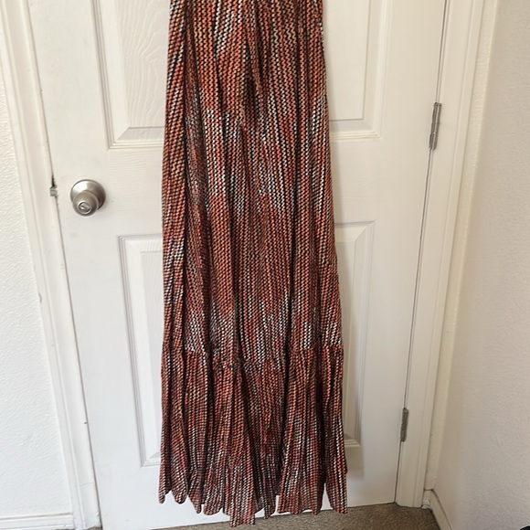 NWT $495 Ramy Brook - MEGAN DRESS Brown Maxi Dress with Bow Detail size XS - Picture 12 of 15